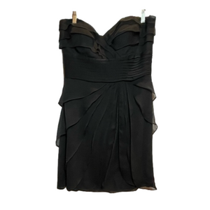 ADRIANNA PAPELL Evening black knee length flowy formal event dress. Size 12.